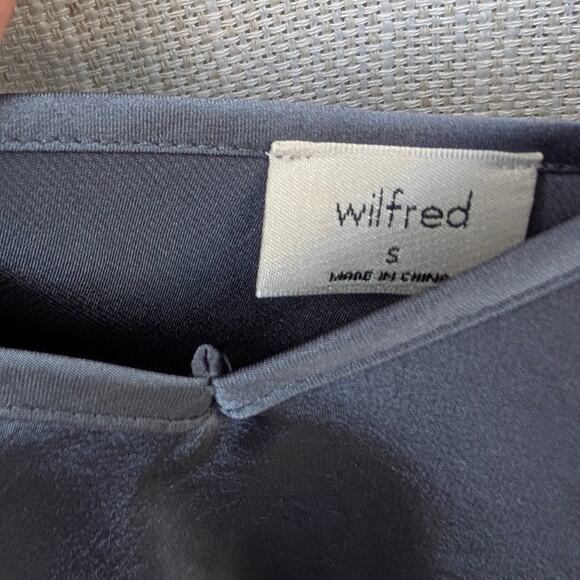 Aritzia Wilfred Only Slip Dusty Blue Satin Lightweight Midi Dress, size S - Picture 4 of 10